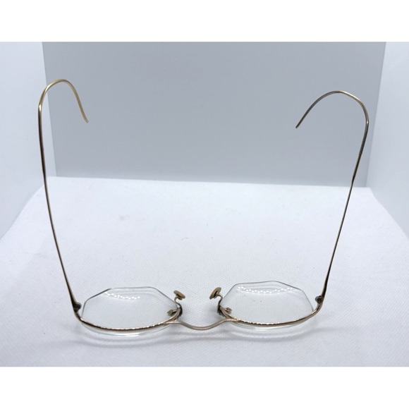 Vintage AO American Optical Rimless Eyeglass Frames 1/10 12K Gold Filled Cable - Picture 4 of 10
